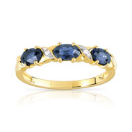 Bague or 375 2 tons saphir et diamant