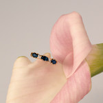 Bague or 375 2 tons saphirs ovales et diamants - vue D1