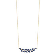 Collier or 375 2 tons saphir et diamant