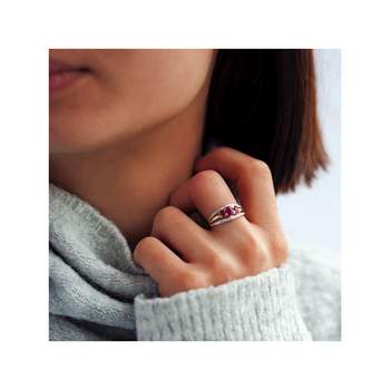 Bague 2 ors 375 rubis et diamants