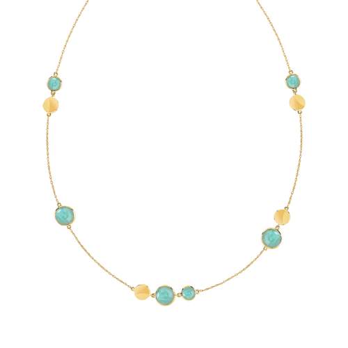 Gold necklace 375 yellow Amazonite