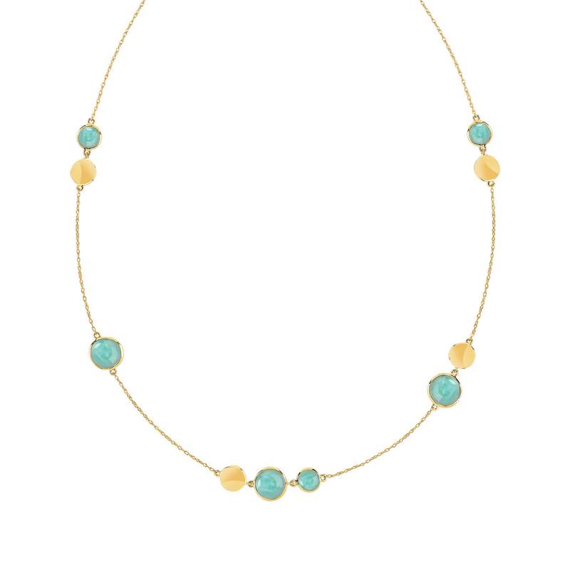 Collier or 375 jaune Amazonite - vue 1