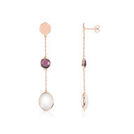 Boucles d'oreilles or 375 rose pierre fine