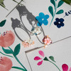 Bague or 375 blanc fleur pierres fines, nacre et perle de culture de Chine - vue VD1
