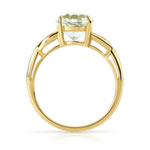 Bague or 375 2 tons quartz vert ovale et diamants - vue 2