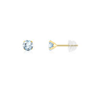 Boucles d'oreilles or 375 jaune topaze bleue traitee