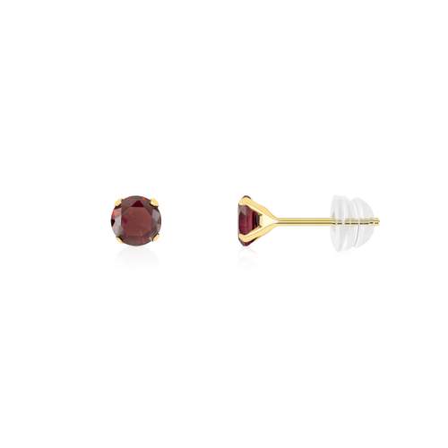 Boucles d'oreilles or 375 jaune grenats