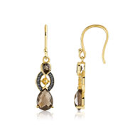 Boucle d'oreilles or 375 jaune pierre fine et diamant