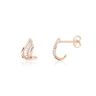 Boucles d'oreilles or 375 rose diamant