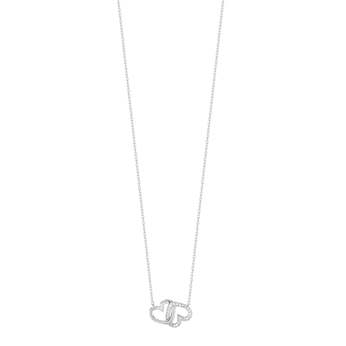 Collier or 375 blanc diamant - vue V1