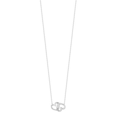 Collier or 375 blanc diamant - vue V1
