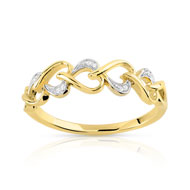 Bague or 375 2 tons diamant