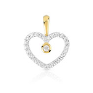 Pendentif or 375 2 tons diamant