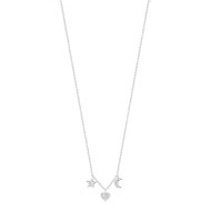 Collier or 375  blanc diamant