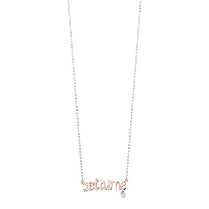 Collier 2 ors 375 diamant - vue 1