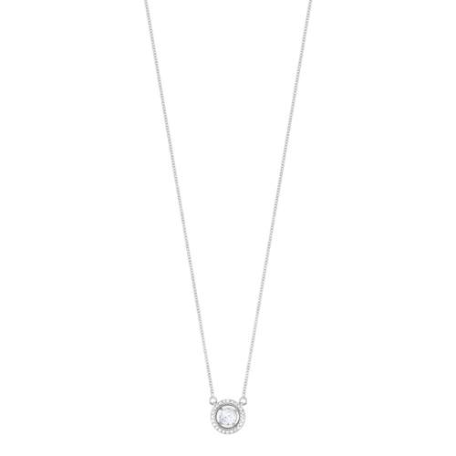 Collier or 375 blanc diamant