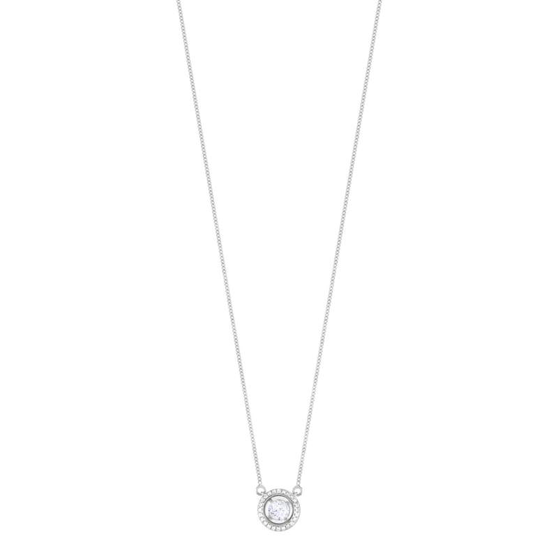 Collier or 375 blanc diamant - vue 1