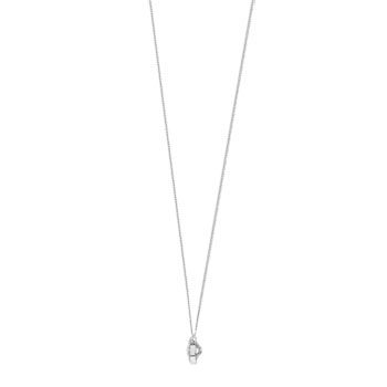 Collier or 375 blanc diamant