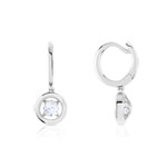 Boucles d'oreilles or 375 blanc diamant - vue 1