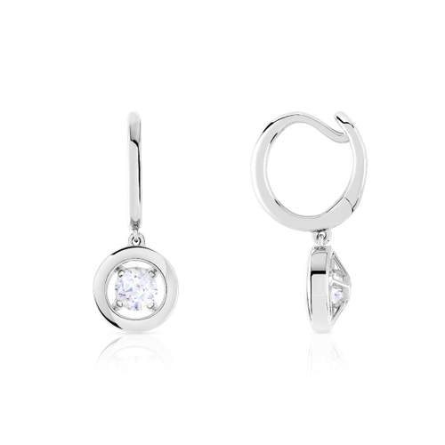 Boucles d'oreilles or 375 blanc diamant