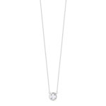 Collier or 375 blanc rond diamant 45 cm - vue 1