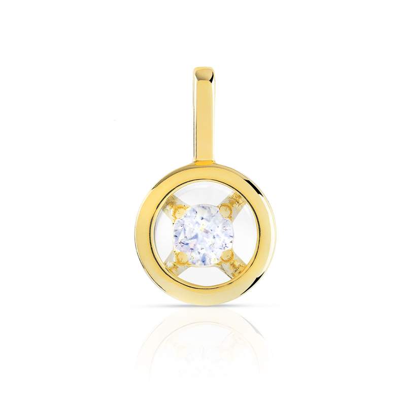 Pendentif or 375 jaune diamant - vue 1