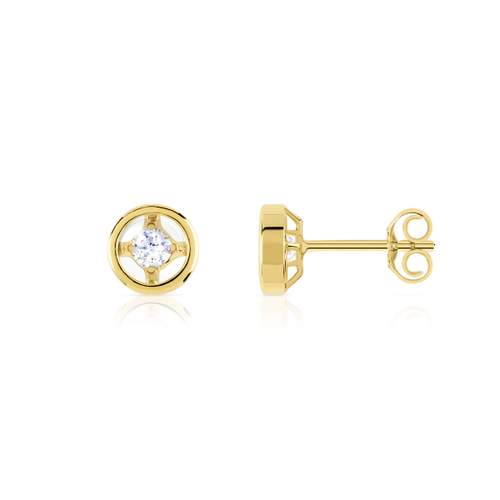 375 yellow gold diamond earrings