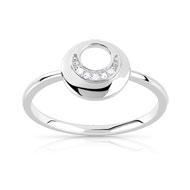 Bague or 375 blanc diamant