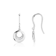 Boucles d'oreilles or 375 blanc diamant