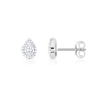 Boucles d'oreilles or 375 blanc diamant