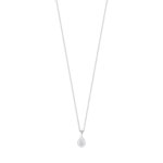 Collier or 375 blanc goutte diamants 42 cm - vue 1