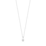 Collier or 375 blanc diamant