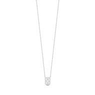 Collier or 375 blanc diamant