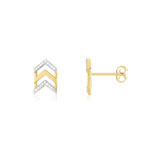 Boucles d'oreilles or 375 2 tons diamant - vue 1
