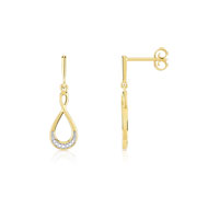 Boucles d'oreilles or 375 2 tons diamant