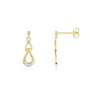 Boucles d'oreilles or 375 2 tons diamant