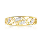 Bague or 375 2 tons ornement diamants - vue 3