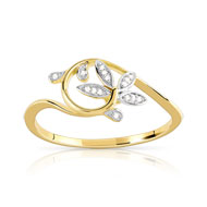 Bague or 375 2 tons diamant