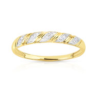 Bague or 375 2 tons diamant