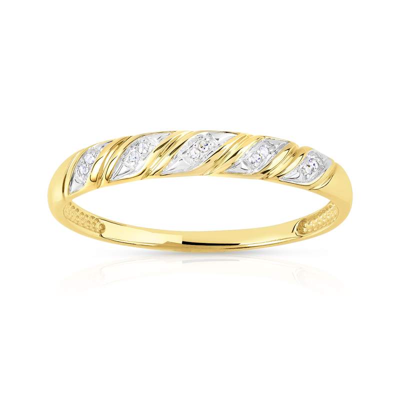 Bague or 375 2 tons diamants - vue 1