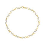 Bracelet or 375 2 tons diamants 19,5 cm - vue 1