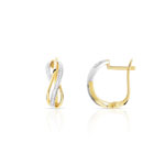 Boucles d'oreilles 2 ors 375 dormeuses diamants - vue 1