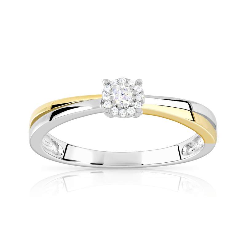 Bague 2 ors 375 diamants - vue 1