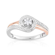 Bague 2 ors 375 diamant et rubis