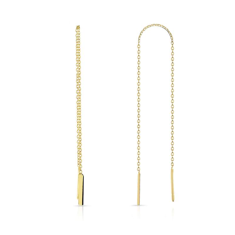 Boucles d'oreilles or 375 jaune pendants - vue 1