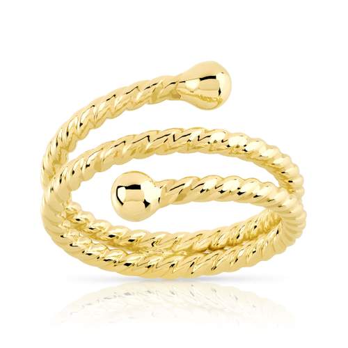 375 yellow twisted gold ring