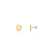 Boucles d'oreilles or 375 jaune et nacre