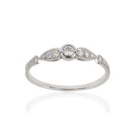 Bague or 375 blanc zirconia