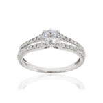 Bague or 375 blanc zirconias - vue 1