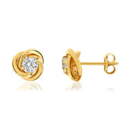 Boucles d'oreilles or 375 jaune zirconia